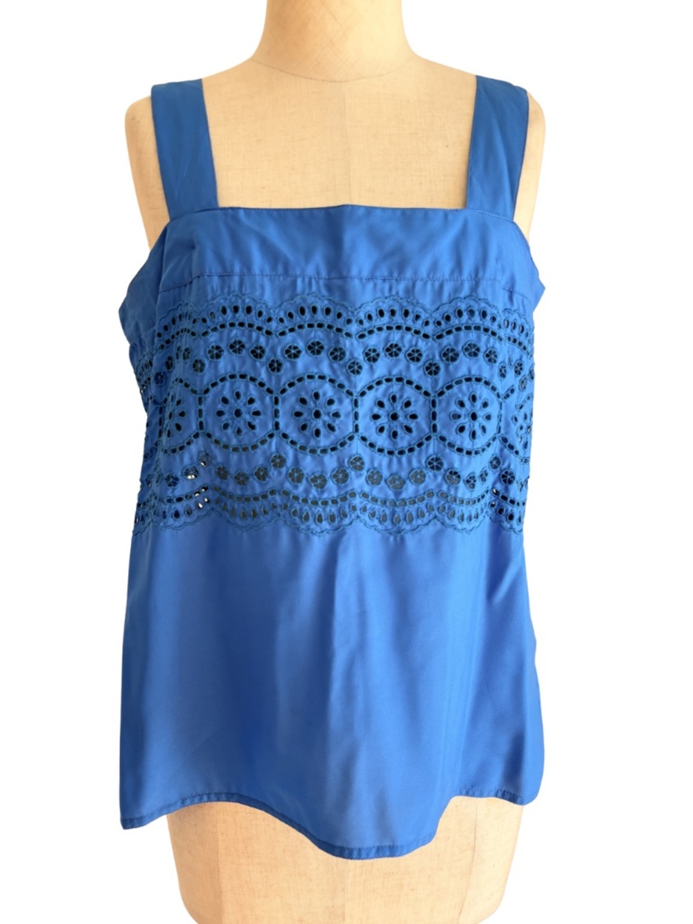Vtg Turquoise Babydoll Eyelet Western Blouse Statement Top Maximalist boho